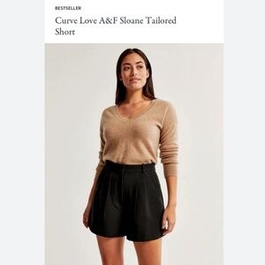 Abercrombie and Fitch black tailored shorts Sloan - curve love